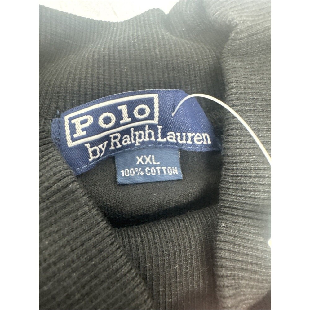 Polo Ralph Lauren Long Sleeve Mock Shirt Turtleneck Black Men's 90s 2XL NEW vgt - Picture 7 of 8